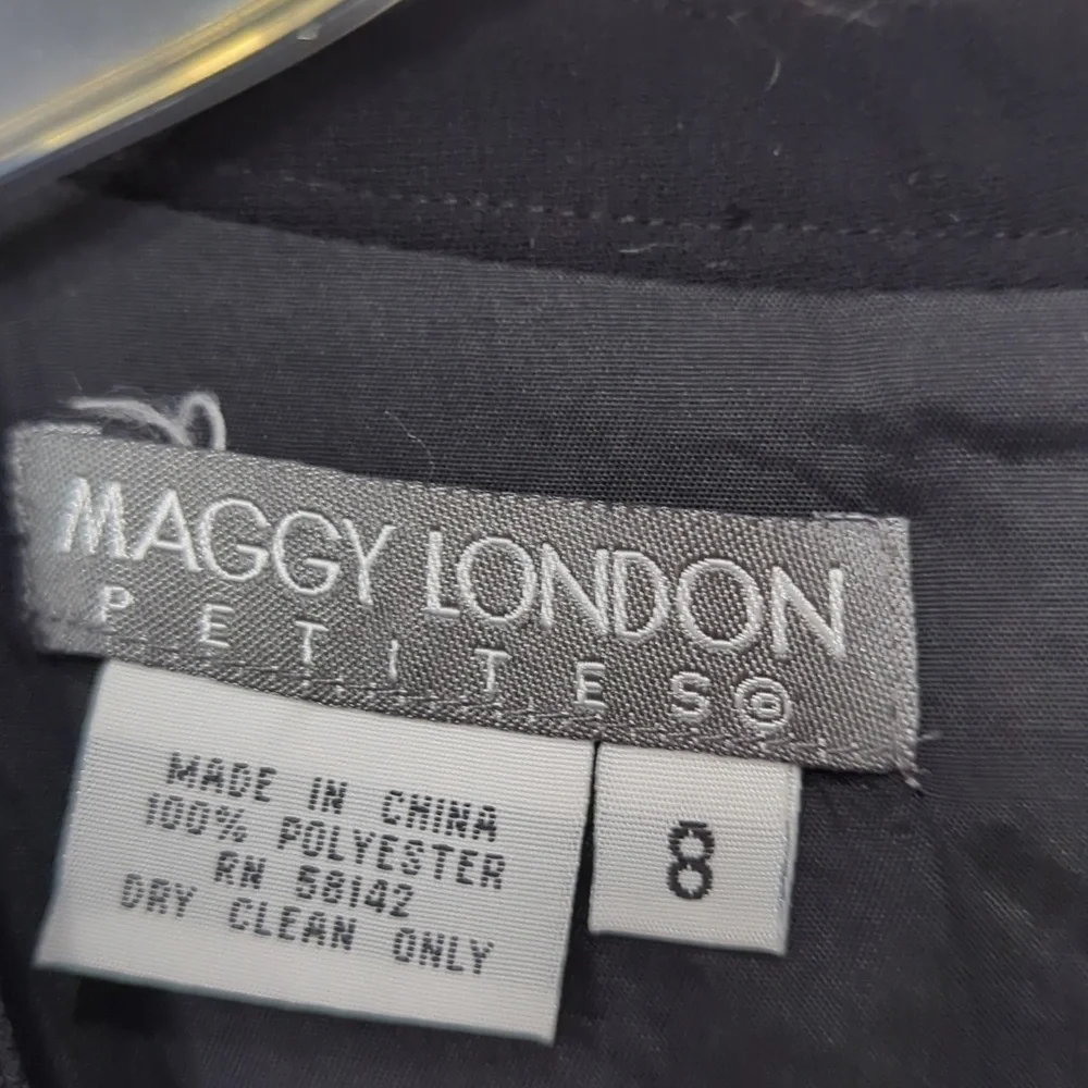 Vintage Maggy London Petites Black Dress With Arm Pads